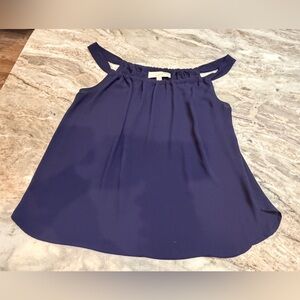 LOFT Navy Blue Sleeveless Camisole Top | Adjustable Straps | Size Small